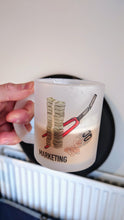 Load image into Gallery viewer, "Marketing Vs. QC" Frosted Glass Mug