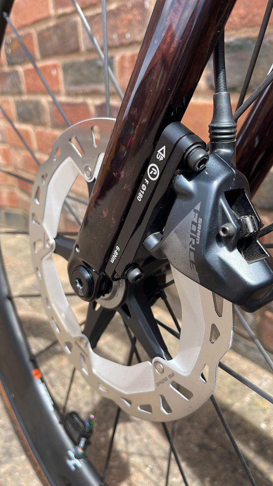 180mm Disc Rotor Adapter for flat mount road/gravel forks – PEAKTORQUE