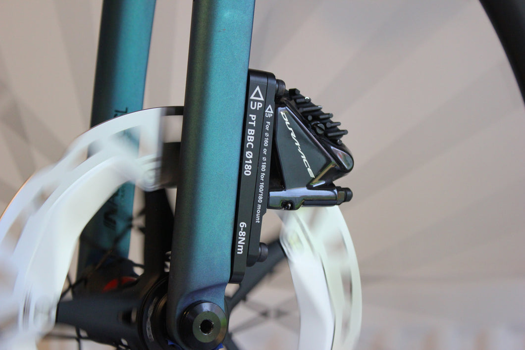 180mm Disc Rotor Adapter for flat mount road/gravel forks – PEAKTORQUE